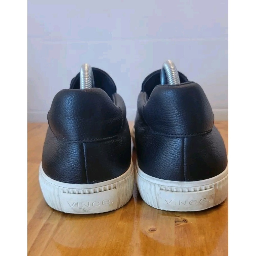 Vince Kirkland Women's Slip On Sneakers Shoes Size EU 39.5 US 9.5 Leather Black - Picture 5 of 11